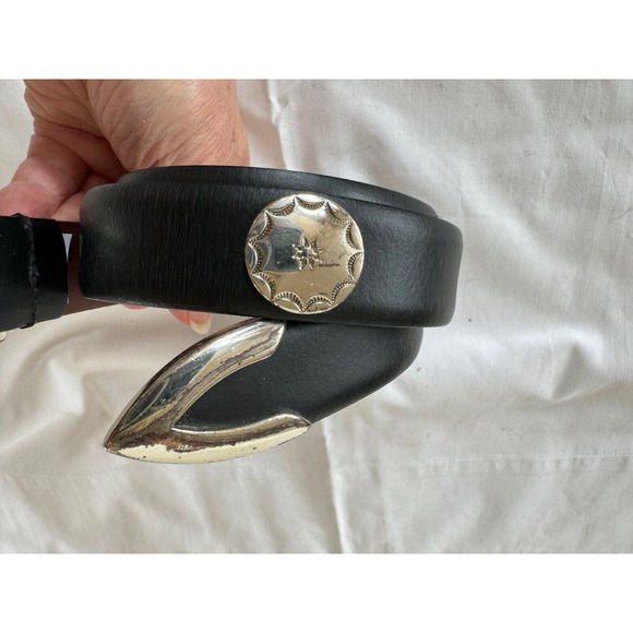 Genuine Leather Womens Black Conch Belt Sz 34 Argentina Leather main image 7